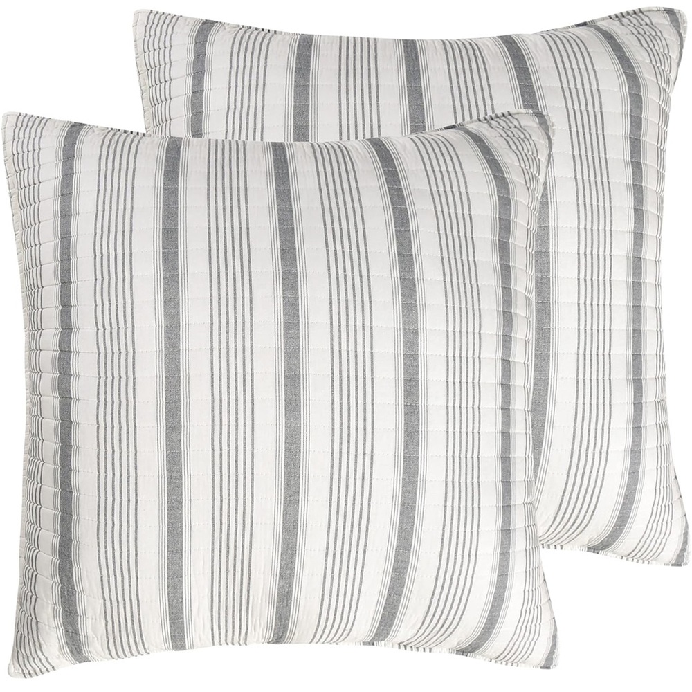 Levtex Home - Euro Shams (Set Of 2) - Quilt Back Stripe 26x26 855-12